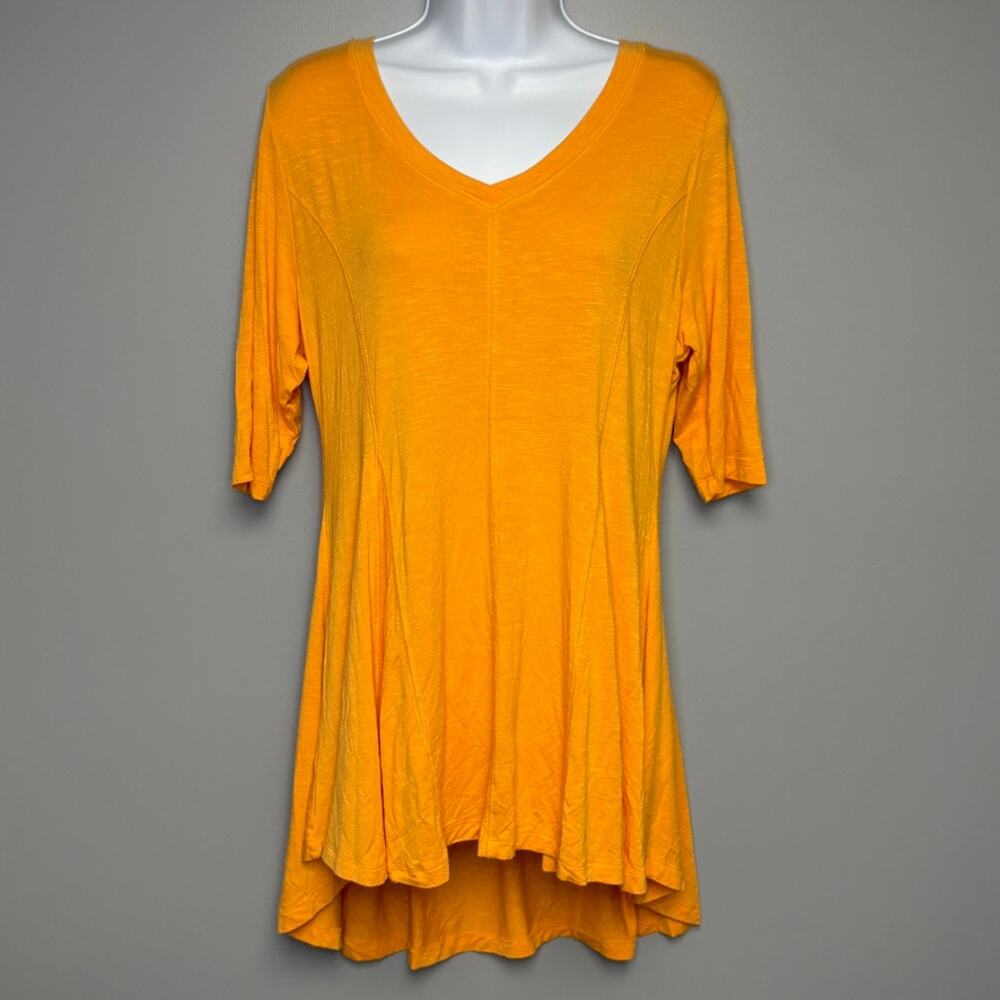 Soft Surroundings Lightweight Babydoll 1/2 Sleeve Orange Tunic Womens Sz M